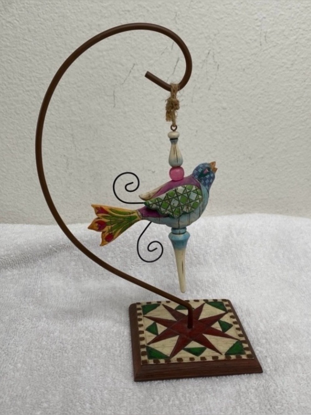 Jim Shore Heartwood Creek 12 Days of Christmas Colly Bird Ornament With Stand